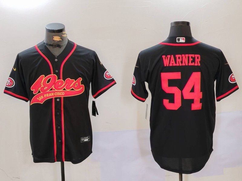 Men San Francisco 49ers #54 Warner Black gold Joint Name 2024 Nike Limited NFL Jersey style 1